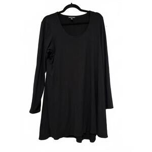 Eileen Fisher women's black stretch miimist long sleeve dress sz L #1514